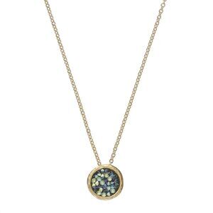 Gold Plate and Crystal Rock Necklace